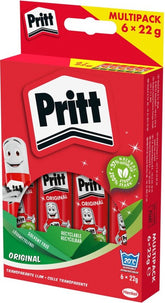 Pritt Glue Stick Value-Pack 6x22 Gram | Pritt Glue Stick & Adhesive | School & Office Glue Stick | Easy & Environmentally Friendly to use Glue Stick.